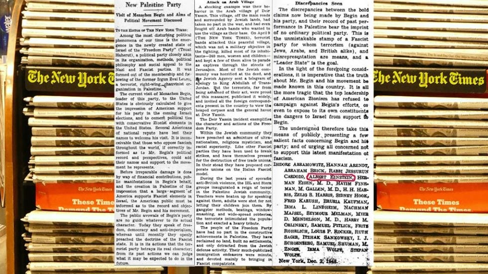 herut - albert einstein new york times